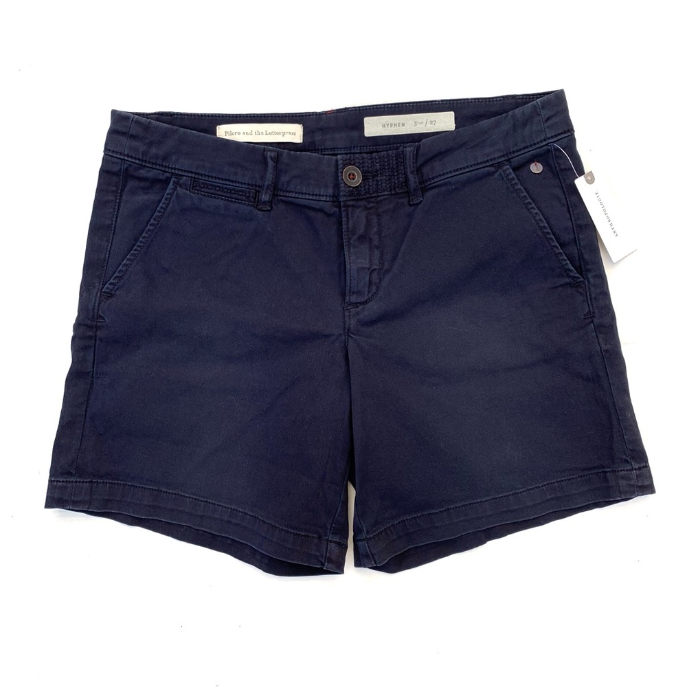 Anthropologie NEW Pilcro and the Letterpress Navy Blue Chino Shorts size 27 - Picture 3 of 15